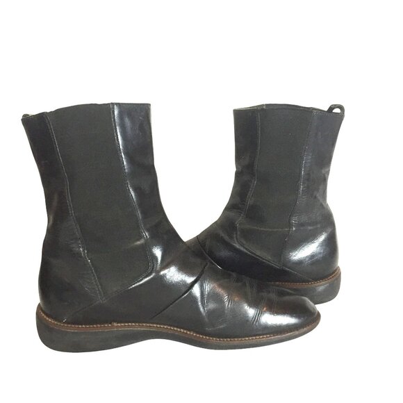 Stonefly Mens Black Leather Ankle Boots Size 8.5/42 Pull On - Picture 5 of 11